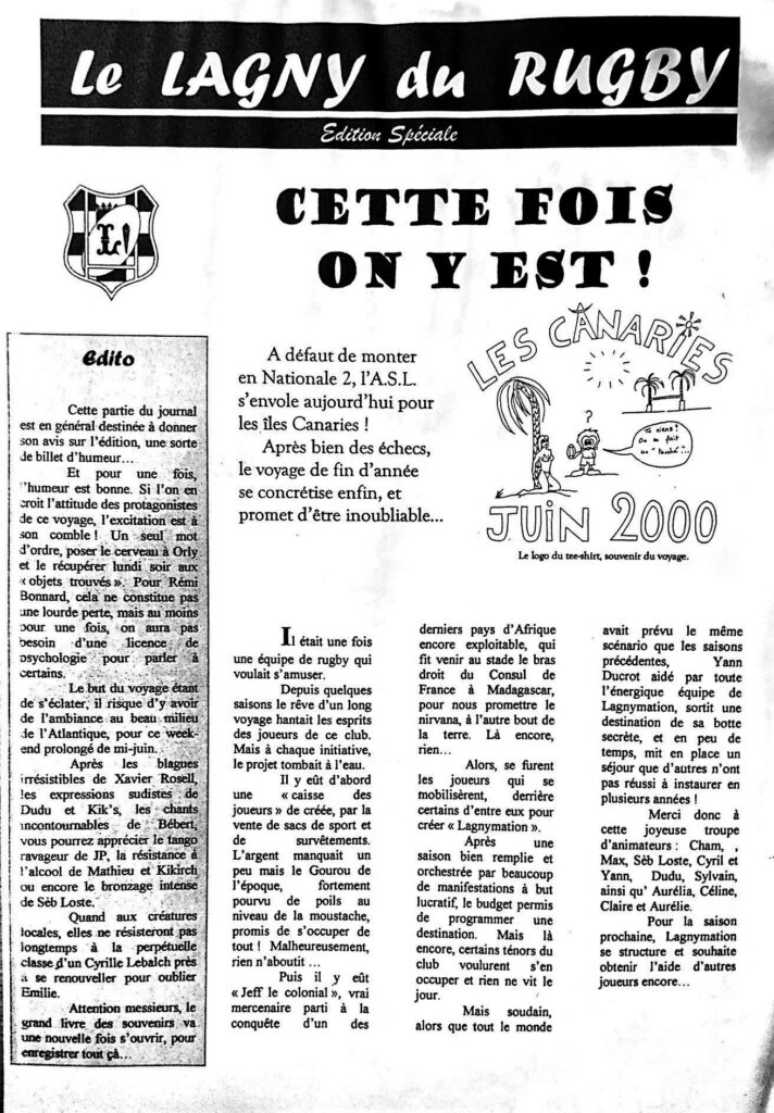 LE LAGNY DU RUGBY Ed. spéciale – juin 2000
