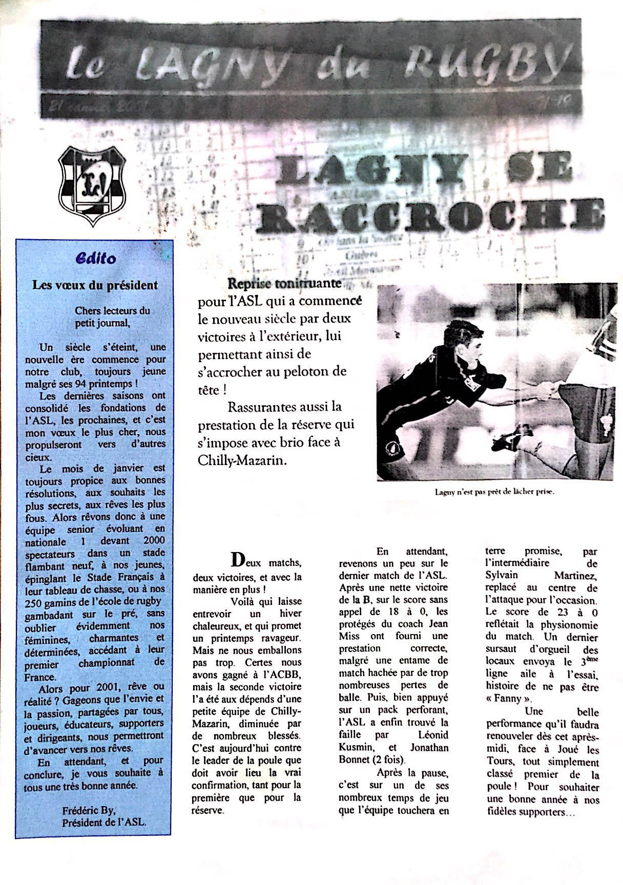 LE LAGNY DU RUGBY N°19 – 21 janvier 2001