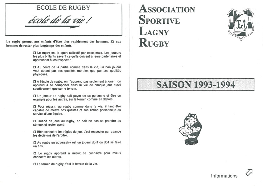 Plaquette Inscription 1993