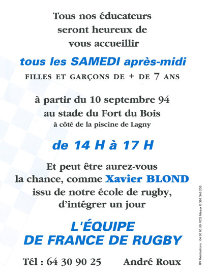 Plaquette ASL 1994 (verso)