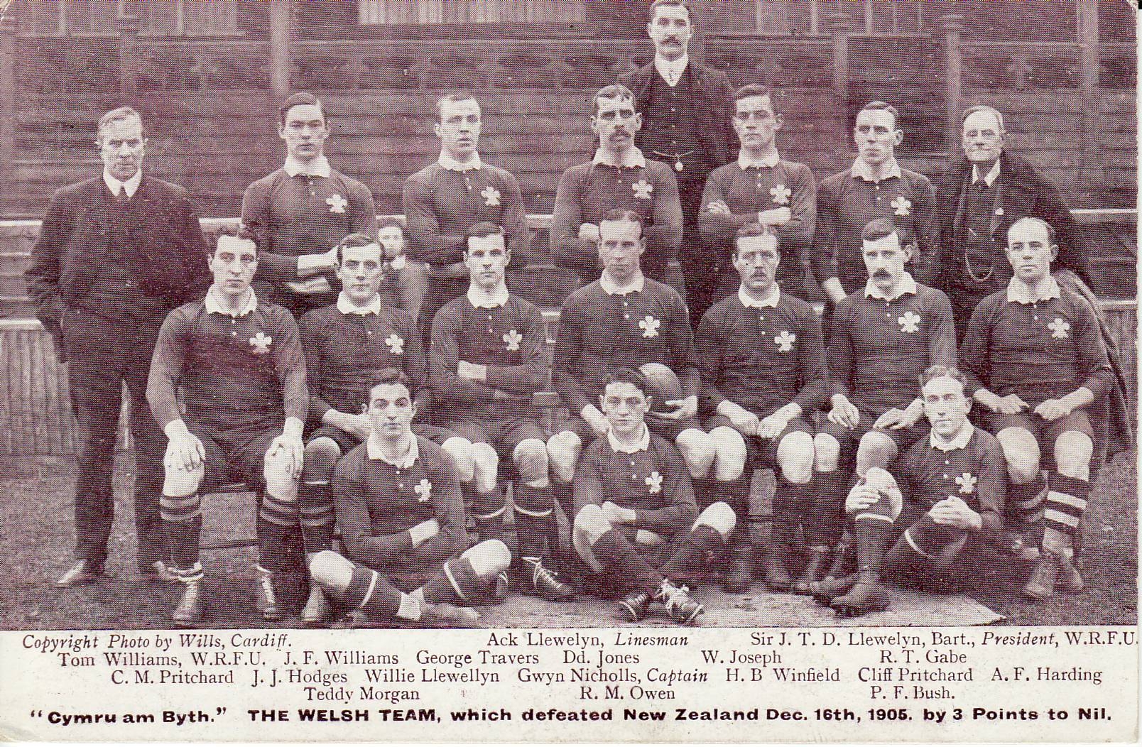 L'équipe de Galles le 16 déc. 1905 L'équipe de Galles le 16 déc. 1905