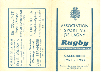 Le calendrier de l’A.S.L. 1951-52