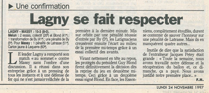 1997-11-24 - Le Parisien
