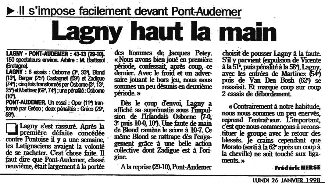 1998-01-26 - Le Parisien