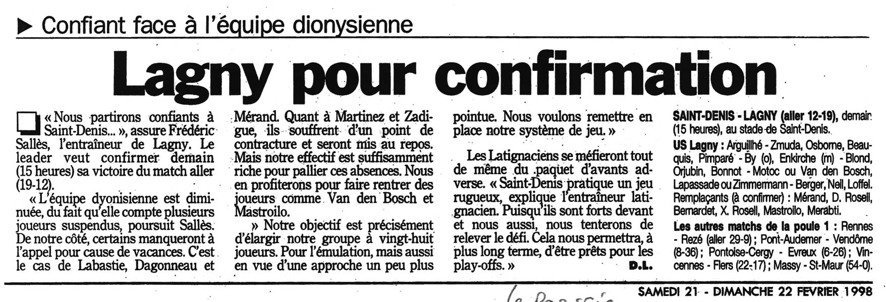 1998-02-22 - Le Parisien