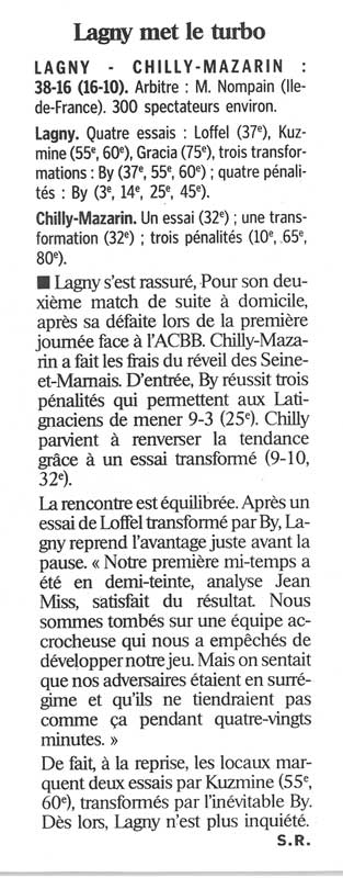 2000-09-26 - Le Parisien