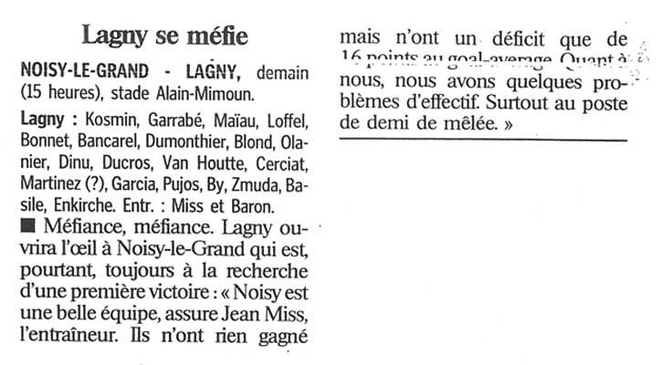 2000-10-14 - Le Parisien