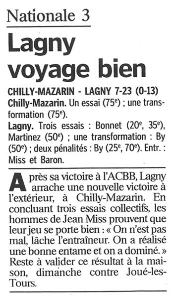 2001-01-16 - Le Parisien