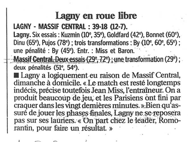 2001-04-03 - Le Parisien