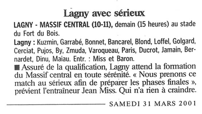 2001-03-31 - Le Parisien