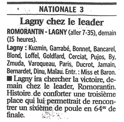2001-04-07 - Le Parisien