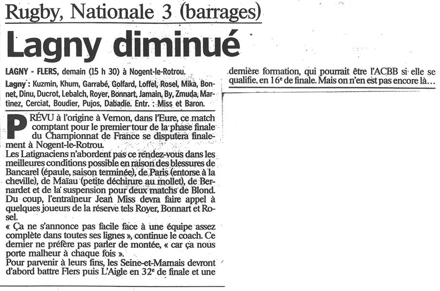 2001-05-05 - Le Parisien