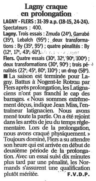 2001-05-07 - Le Parisien