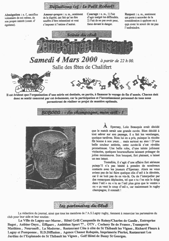 Le Lagny du rugby - n°8 - 13 fév. 2000