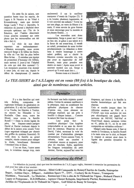 Le Lagny du rugby - n°10 - 26 mars 2000