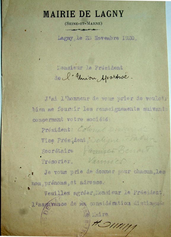 23 nov. 1920 - Composition du Comité