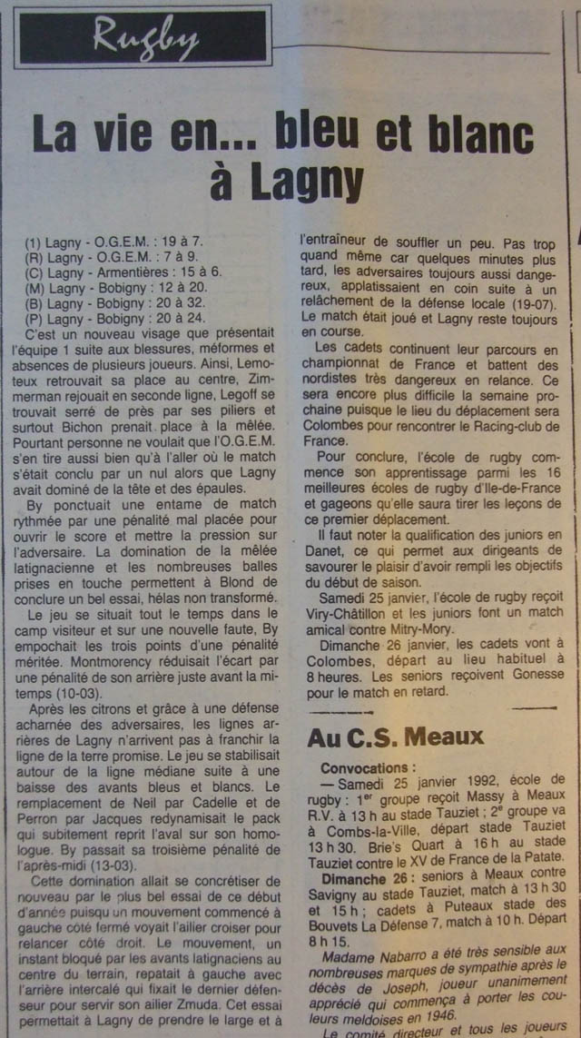 1992-01-23 - La Marne