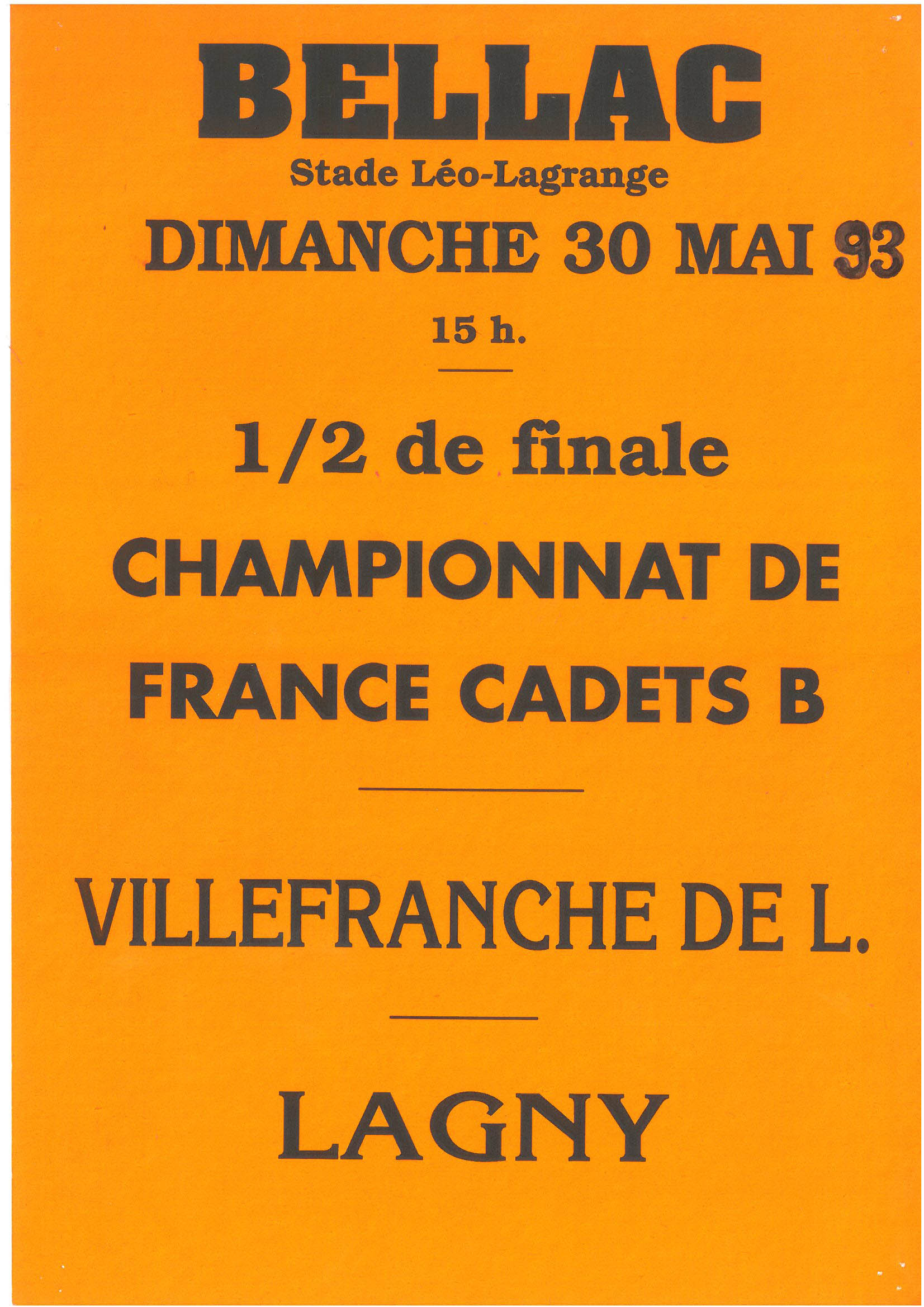 1993-05-30 - Affiche Villefranche-ASL 1993-05-30 - Affiche Villefranche-ASL