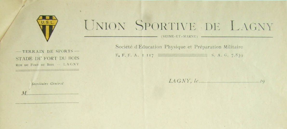 1939 - Papier à entête de la section football association
