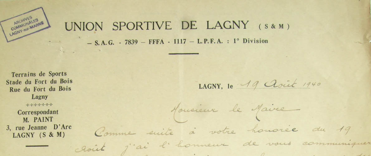 Papier à entête de 1940