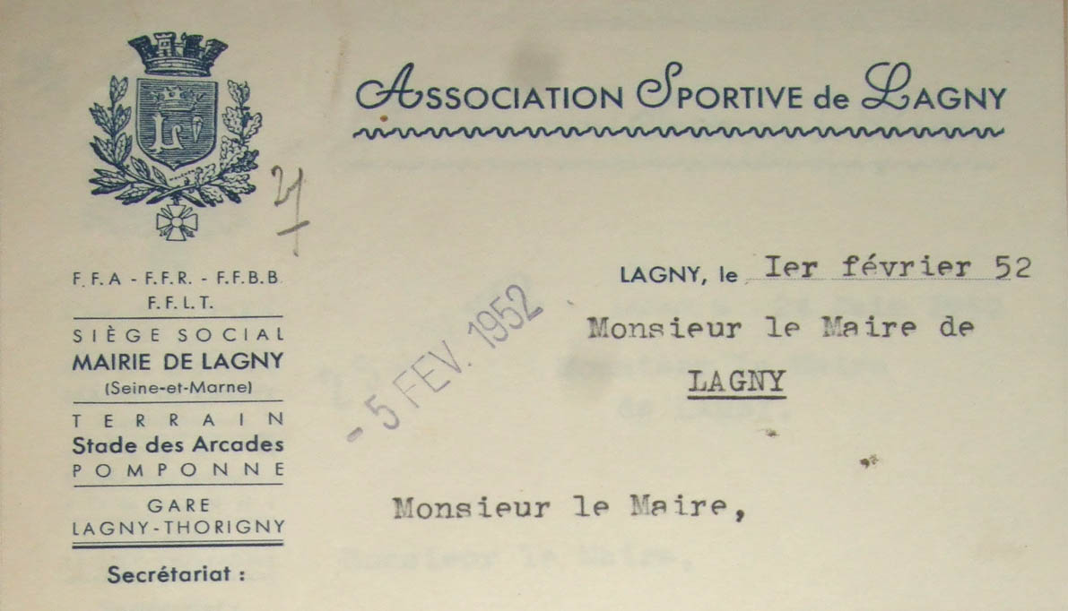 Papier à entête de 1952