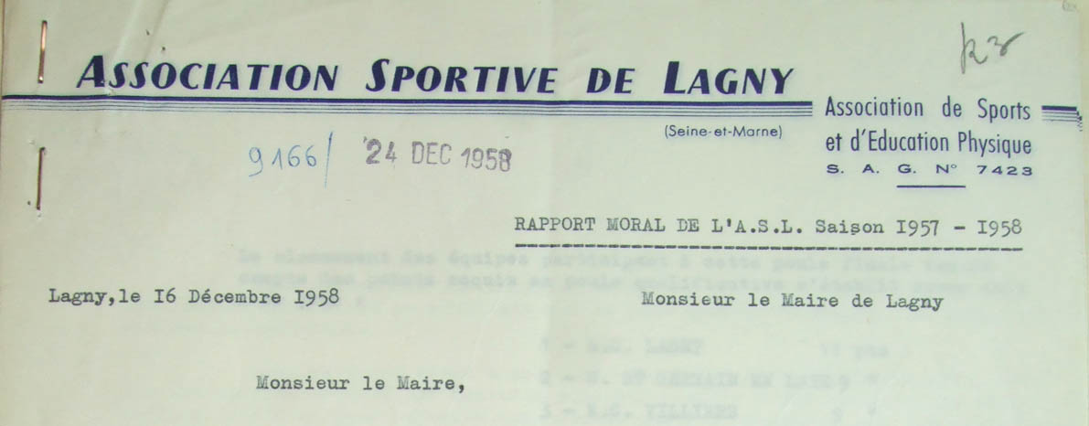 Papier à entête de 1958