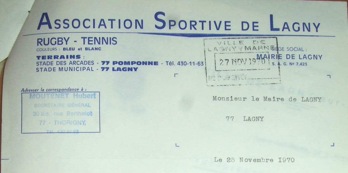 Papier à entête de 1970
