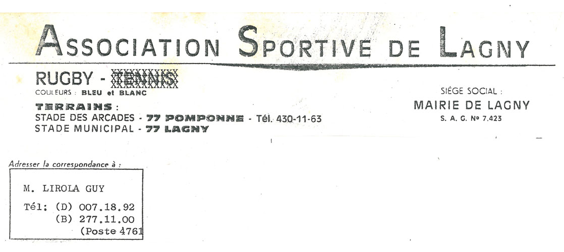 Papier à entête de 1976