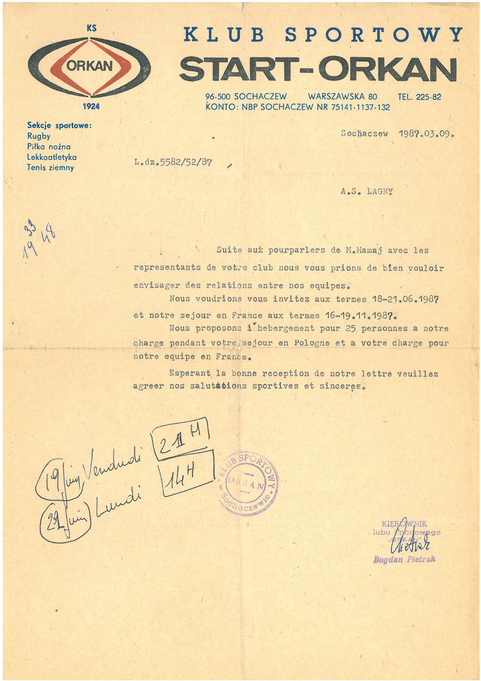 1987 – Voyage en Pologne