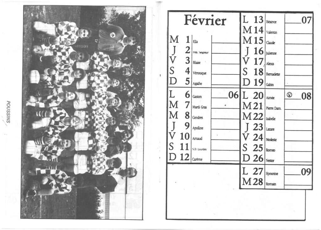 1989 - Calendrier ASL