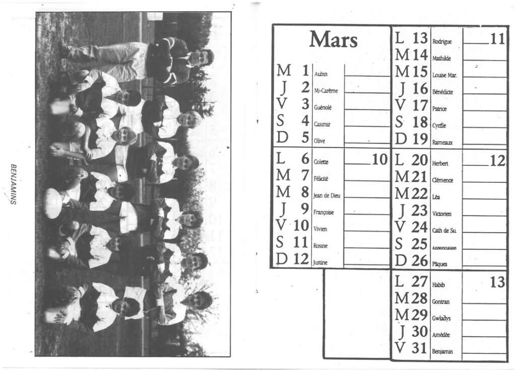 1989 - Calendrier ASL