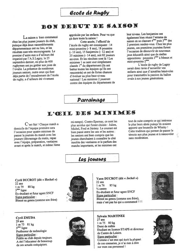 1999-10-17 - Le Lagny du Rugby n°3 1999-10-17 - Le Lagny du Rugby n°3