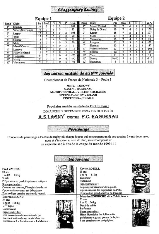 1999-11-21 - Le Lagny du Rugby n°5 1999-11-21 - Le Lagny du Rugby n°5
