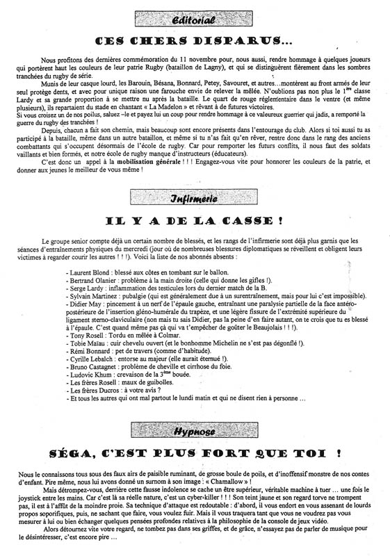 1999-11-21 - Le Lagny du Rugby n°5 1999-11-21 - Le Lagny du Rugby n°5