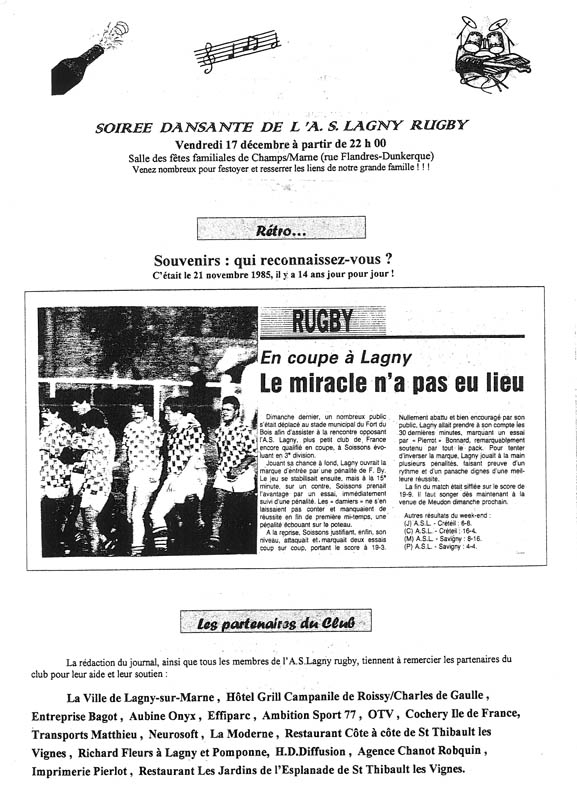 1999-11-21 - Le Lagny du Rugby n°5 1999-11-21 - Le Lagny du Rugby n°5