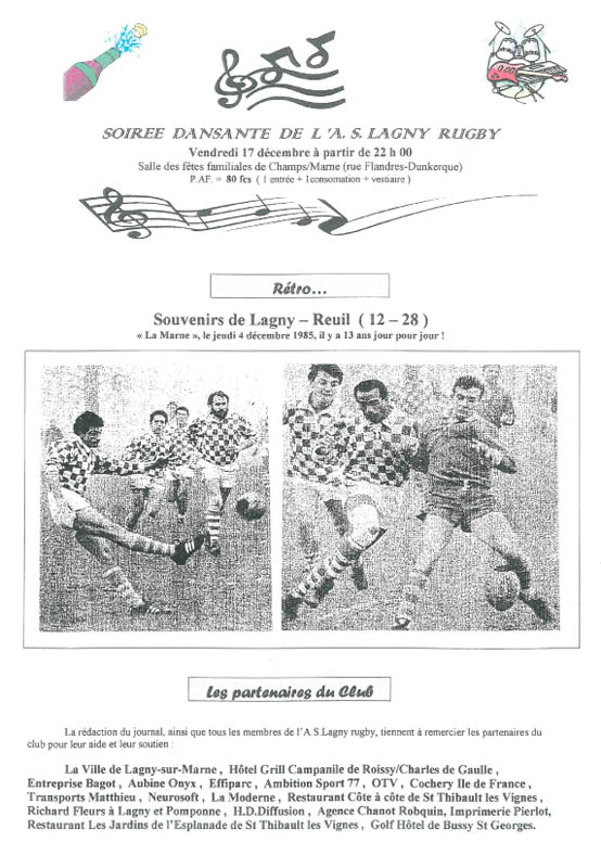 1999-12-04 - Le Lagny du Rugby n°6 1999-12-04 - Le Lagny du Rugby n°6