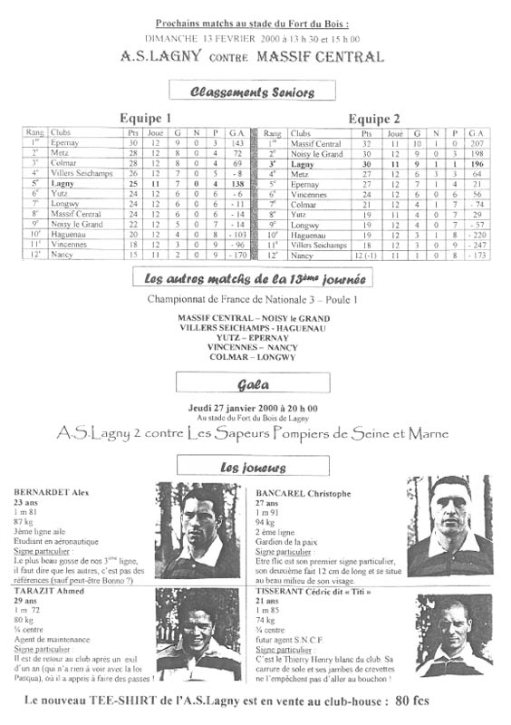 2000-01-16 - Le Lagny du Rugby n°7 2000-01-16 - Le Lagny du Rugby n°7