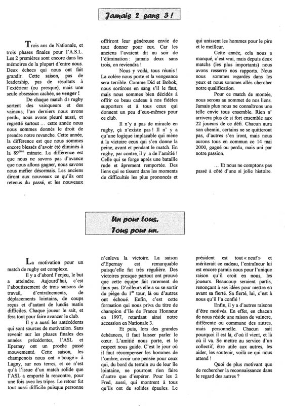 2000-05-14 - Le Lagny du Rugby n°12 2000-05-14 - Le Lagny du Rugby n°12