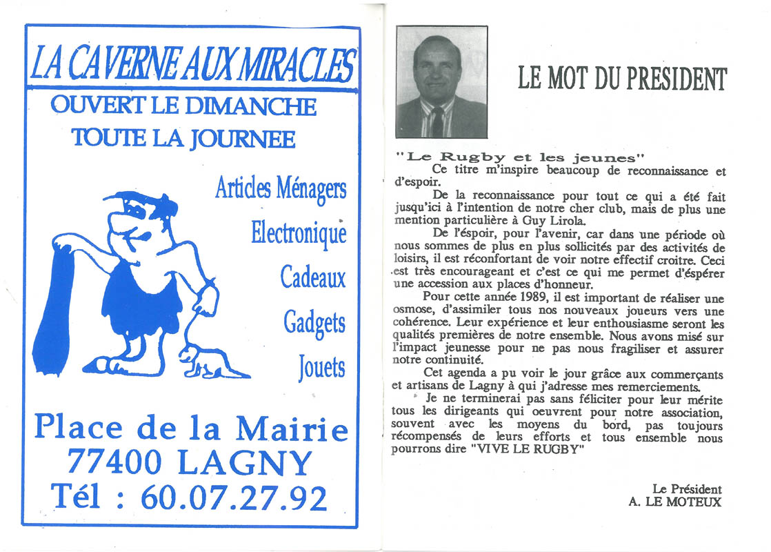 1989 - Calendrier ASL