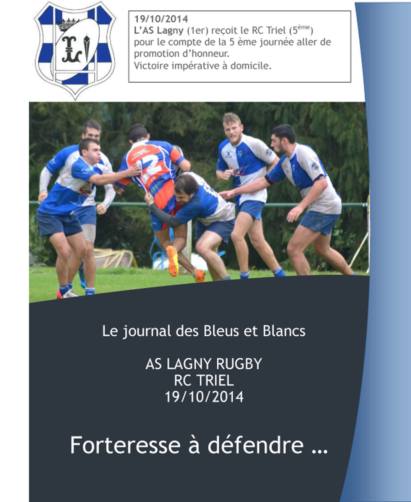 Le Journal des Bleus et Blancs – 19 octobre 2014