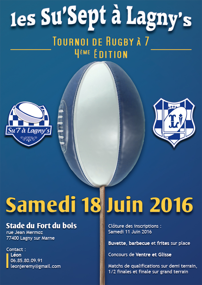 Tournoi à 7: Les Su’7 à Lagny’s le 18 juin 2016