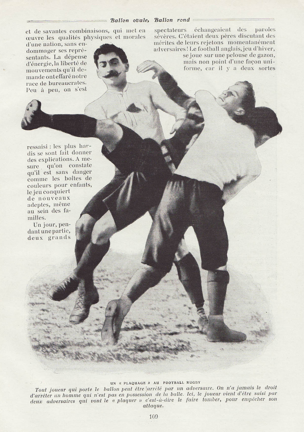 Un «placage» au football Rugby Un «placage» au football Rugby