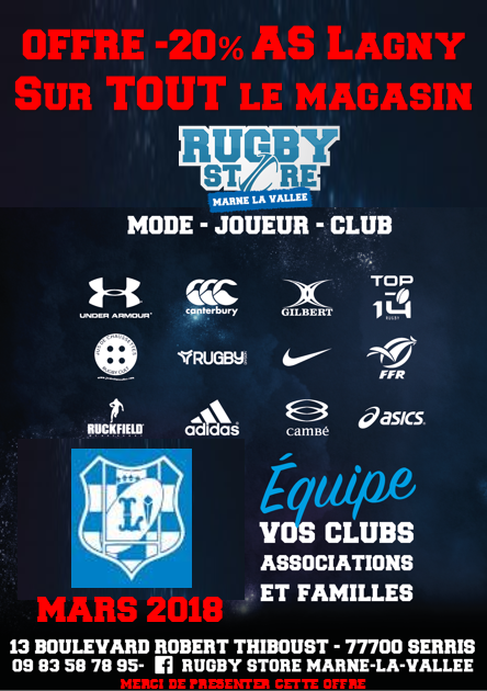 -20% chez Rugby Store en mars