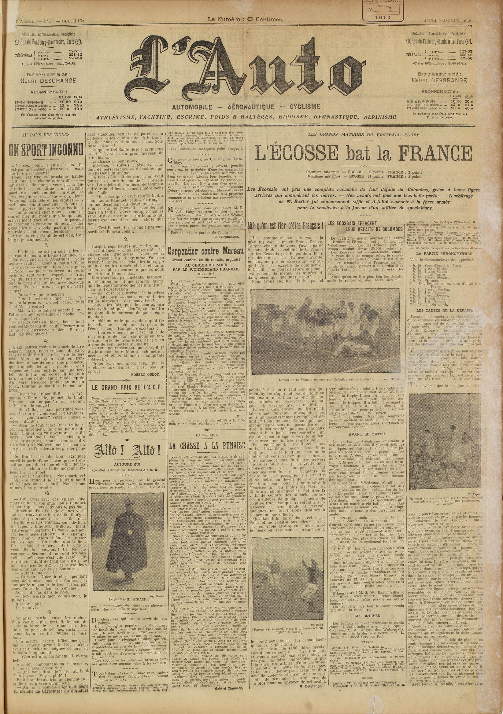 1913 – France-Ecosse