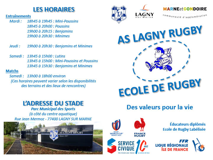 La plaquette Ecole de Rugby 2020