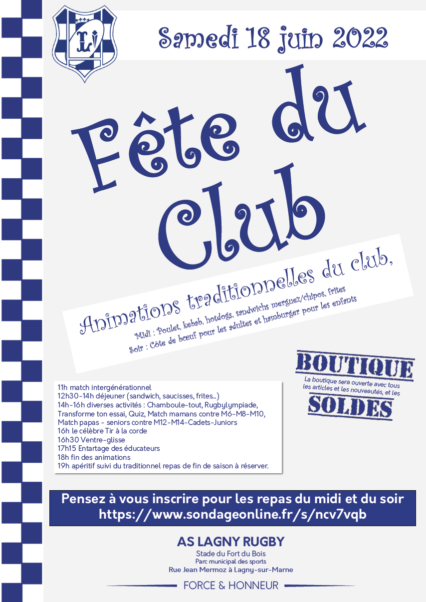 Fête du club le 18 juin 2022