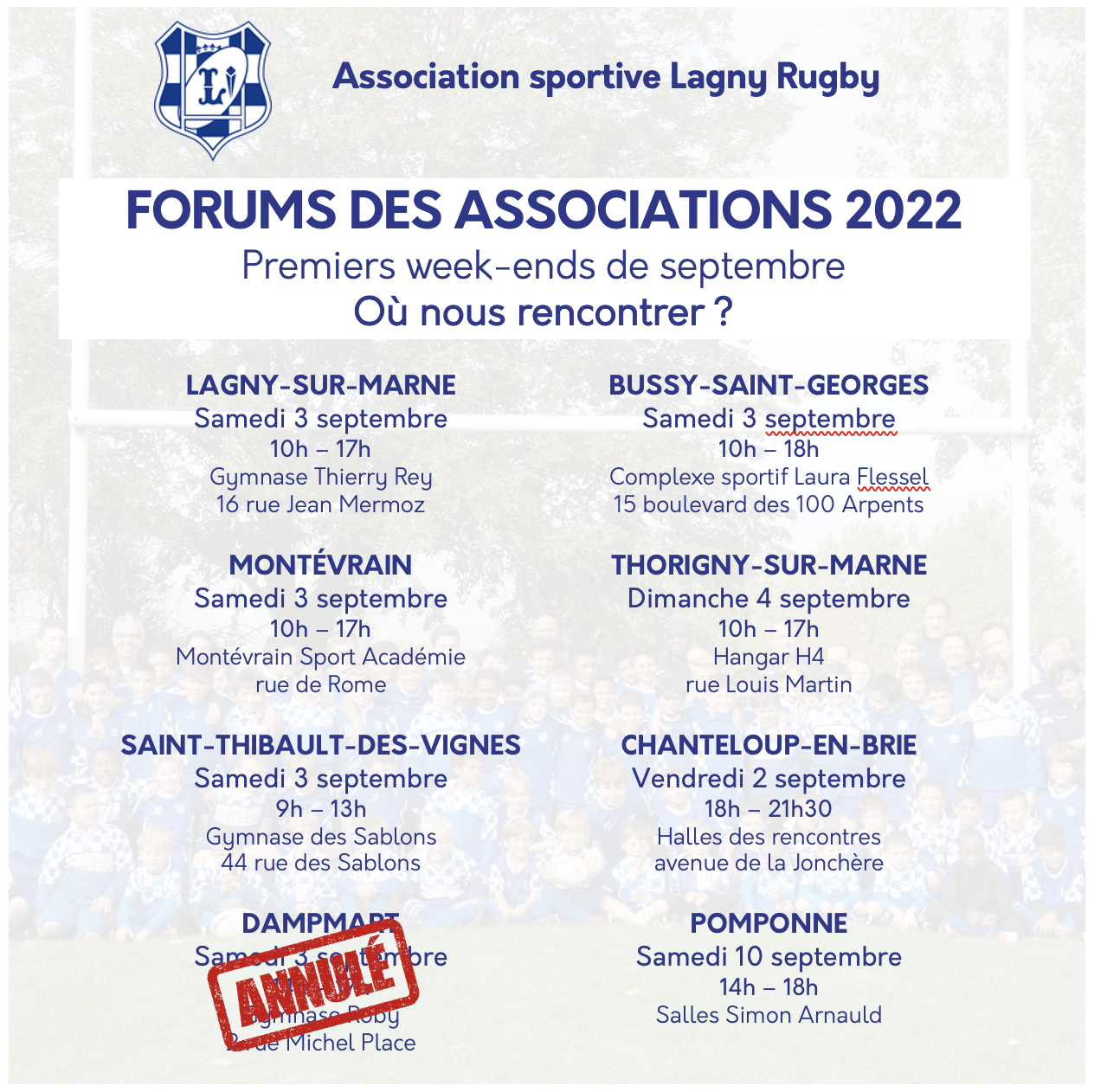 Forums des associations 2022, où nous rencontrer ?