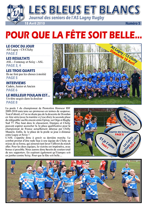 Le journal « Les Bleus et Blancs »